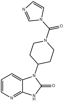 1-(1-(1H-Imidazole-1-carbonyl)piperidin-4-yl)-1H-imidazo[4,5-b]pyridin-2(3H)-one 结构式