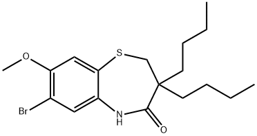 7-Bromo-3,3-dibutyl-8-methoxy-2,3-dihydrobenzo[b][1,4]thiazepin-4(5H)-one 结构式