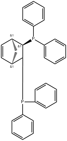 [(2R,3R)-3-diphenylphosphanyl-2-bicyclo[2.2.1]hept-5-enyl]-diphenylphosphane 结构式