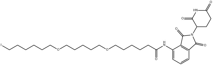 Pomalidomide-C6-PEG1-C3-PEG1-butyl iodide Chemical Structure