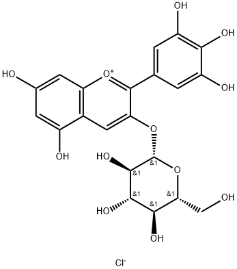 Delphinidin 3-glucoside chloride 结构式