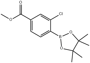 (2-Chloro-4-(methoxycarbonyl)phenyl)boronic acid pinacol ester 结构式