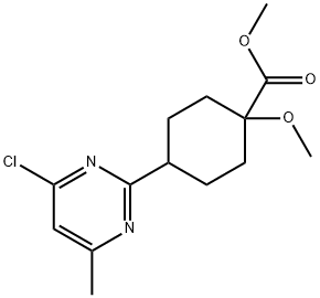 Methyl 4-(4-Chloro-6-methyl-2-pyrimidinyl)-1-methoxycyclohexanecarboxylate 结构式