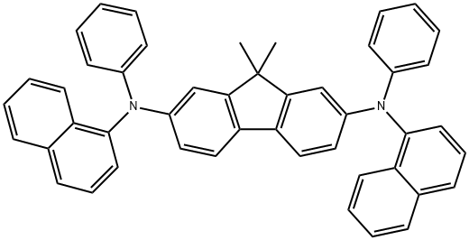 9,9-Dimethyl-2,7-bis[n-(1-naphthyl)-N-phenylamino]fluorene 结构式